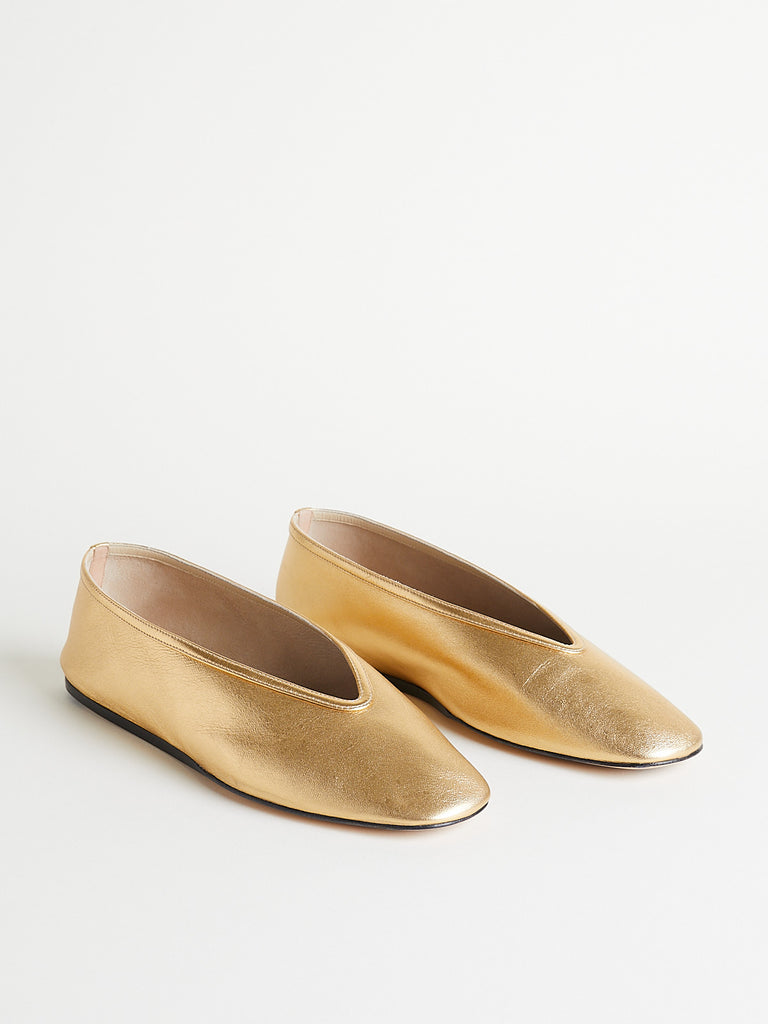 Le Monde Béryl Luna Slipper in Yellow Gold Leather