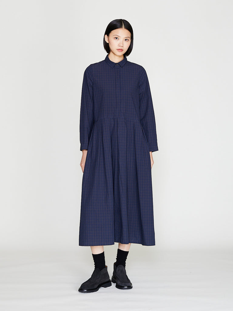 Bergfabel - Lena Dress in Navy Check