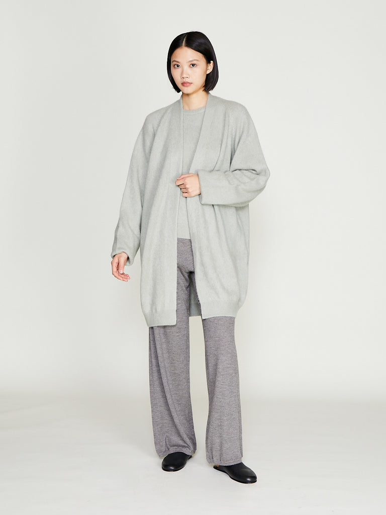 Frenckenberger - Long Cardigan in White Tea