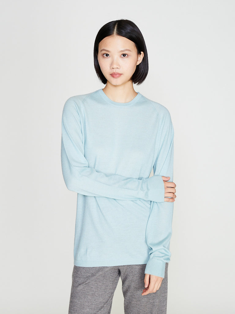 Frenckenberger - Ls Raglan T-Shirt Mono in Cloud Blue