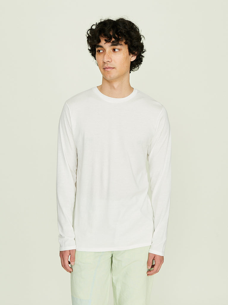 Malu - Lee Mens Long Sleeve Tee in White