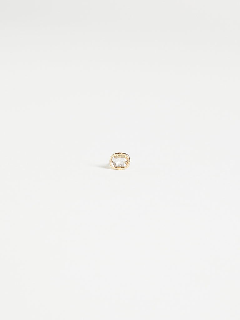 012 Cushion Phoebe Single Stud with 0.18ct Natural Diamond on 18k Yellow Gold