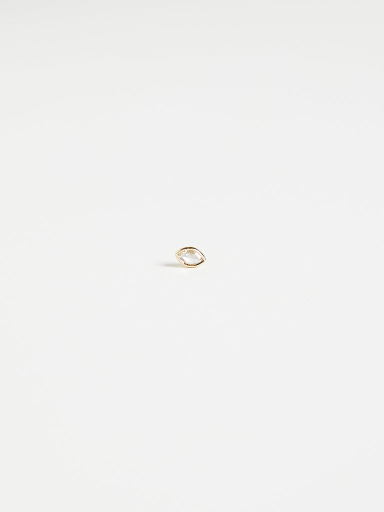 013 Marquis Phoebe Single Stud with 0.05ct Natural Diamond on 18k Yellow Gold