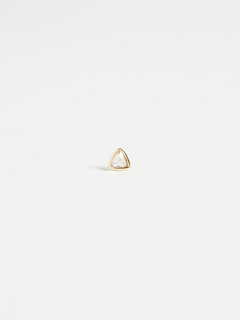 028 Triangle Phoebe Single Stud with 0.34ct Natural Diamond on 18k Yellow Gold