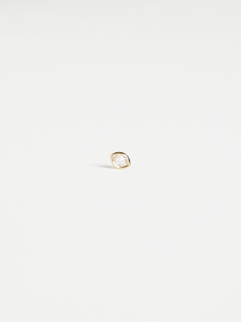 027 Marquis Phoebe Single Stud with 0.17ct Natural Diamond on 18k Yellow Gold