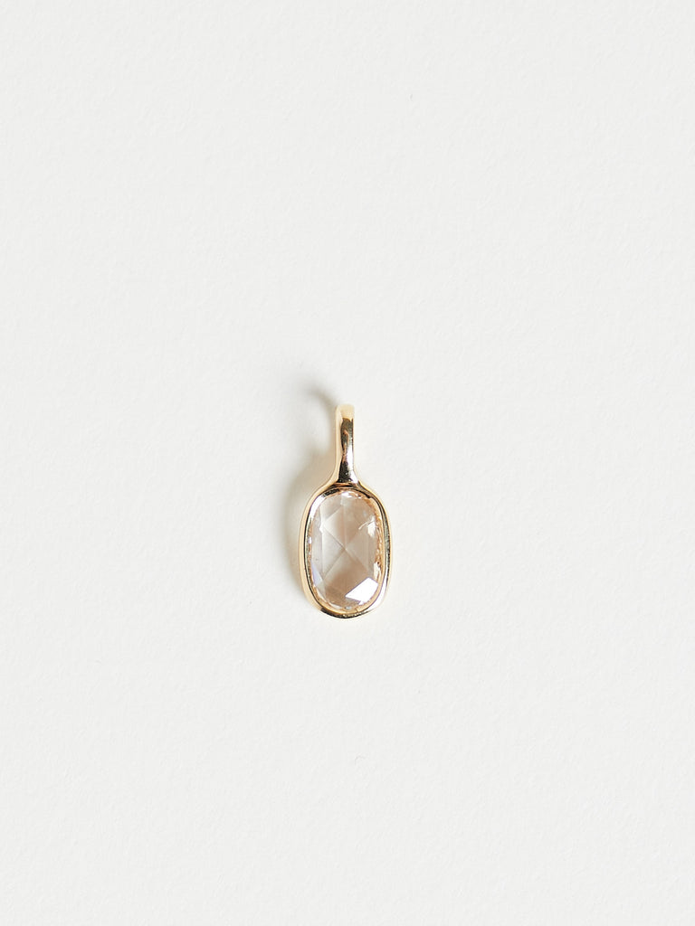Myrto - Oval Charm with 0.74ct Natural Rose Cut Diamond on 18k Yellow Gold