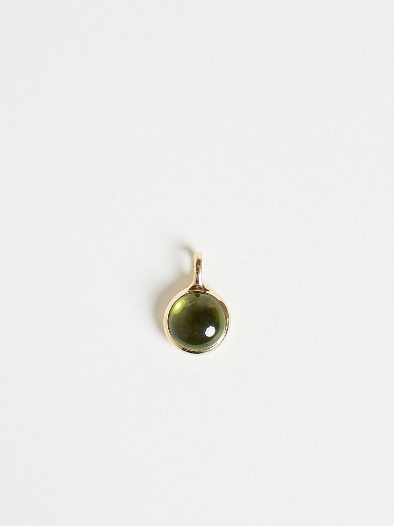 Myrto - Cabochon Pendant with 4.24ct Green Tourmaline on 18k Yellow Gold