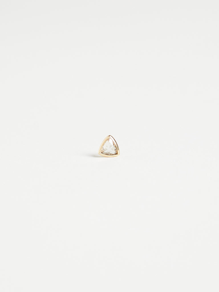 029 Triangle Phoebe Single Stud with 0.36ct Natural Diamond on 18k Yellow Gold