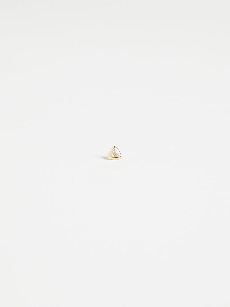 019 Triangle Phoebe Single Stud with 0.03ct Natural Diamond on 18k Yellow Gold