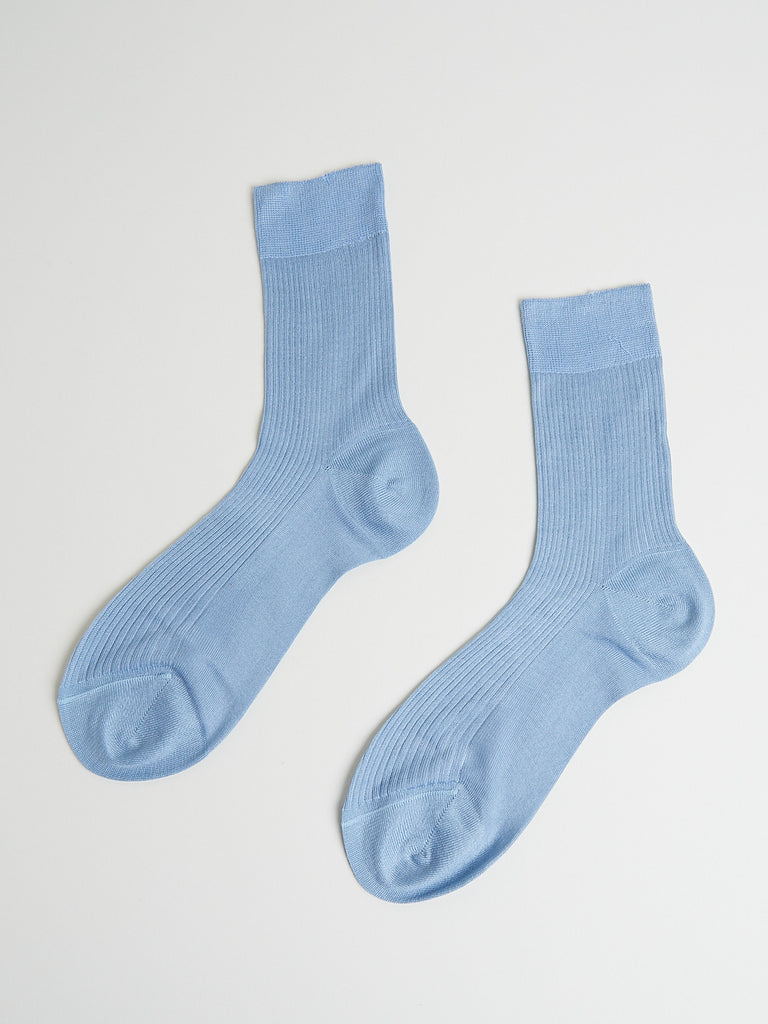 Maria La Rosa One Ribbed Socks in Powder Blue