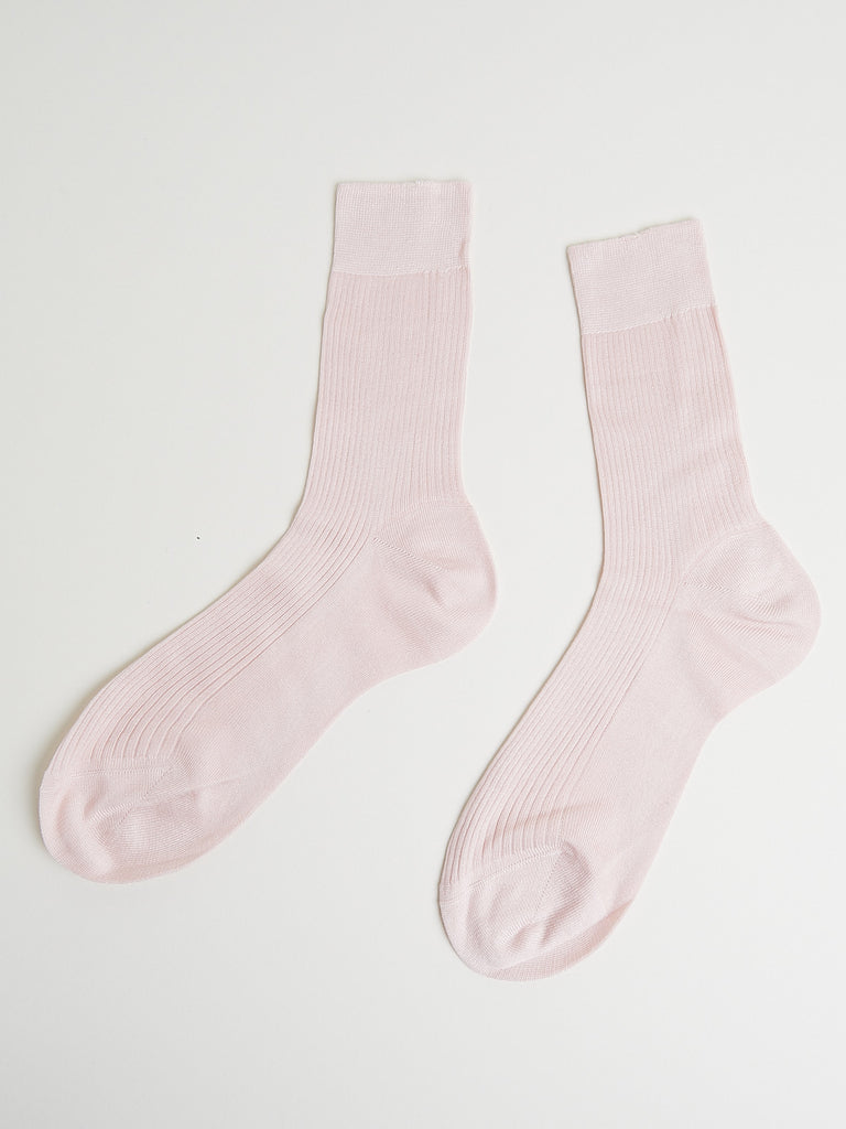 Maria La Rosa One Ribbed Socks in Rosa Baby