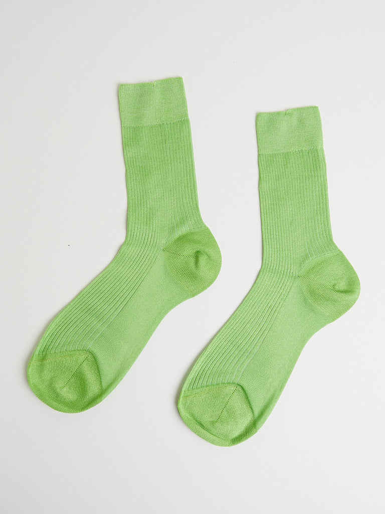 Maria La Rosa One Ribbed Socks in Green