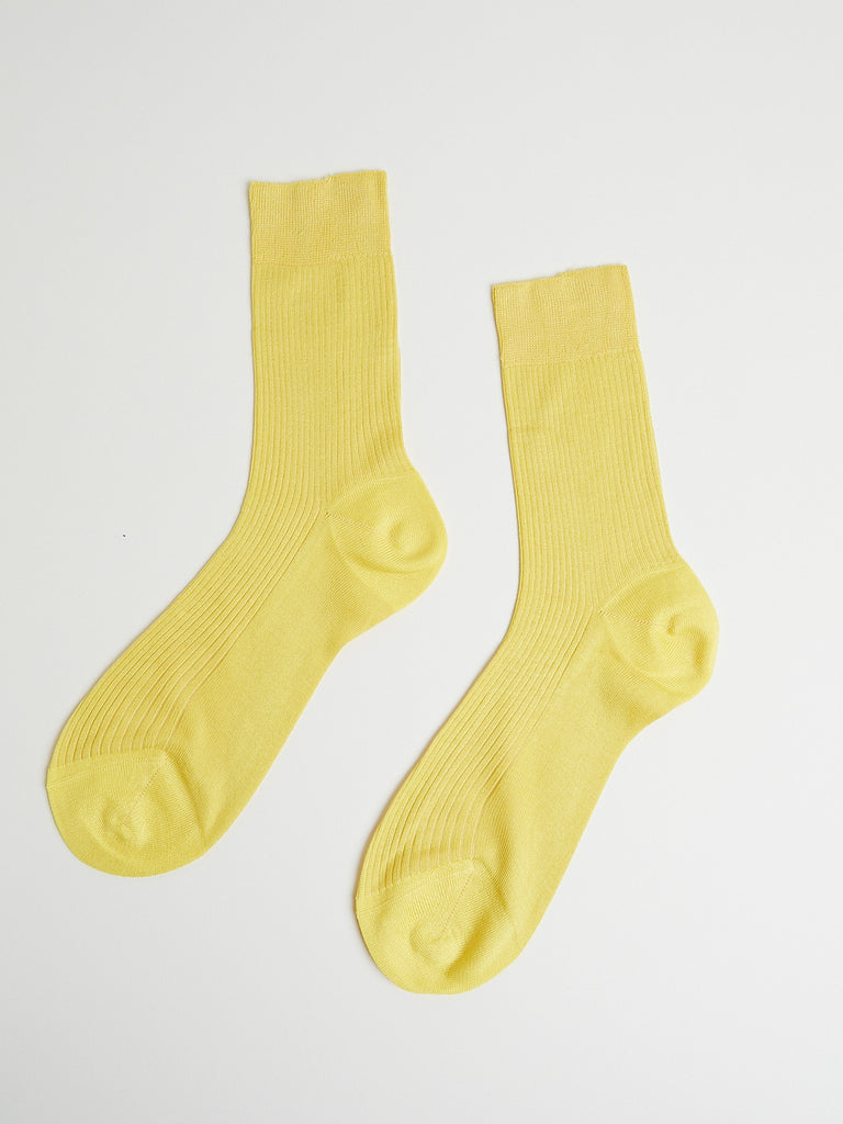 Maria La Rosa One Ribbed Socks in Limone