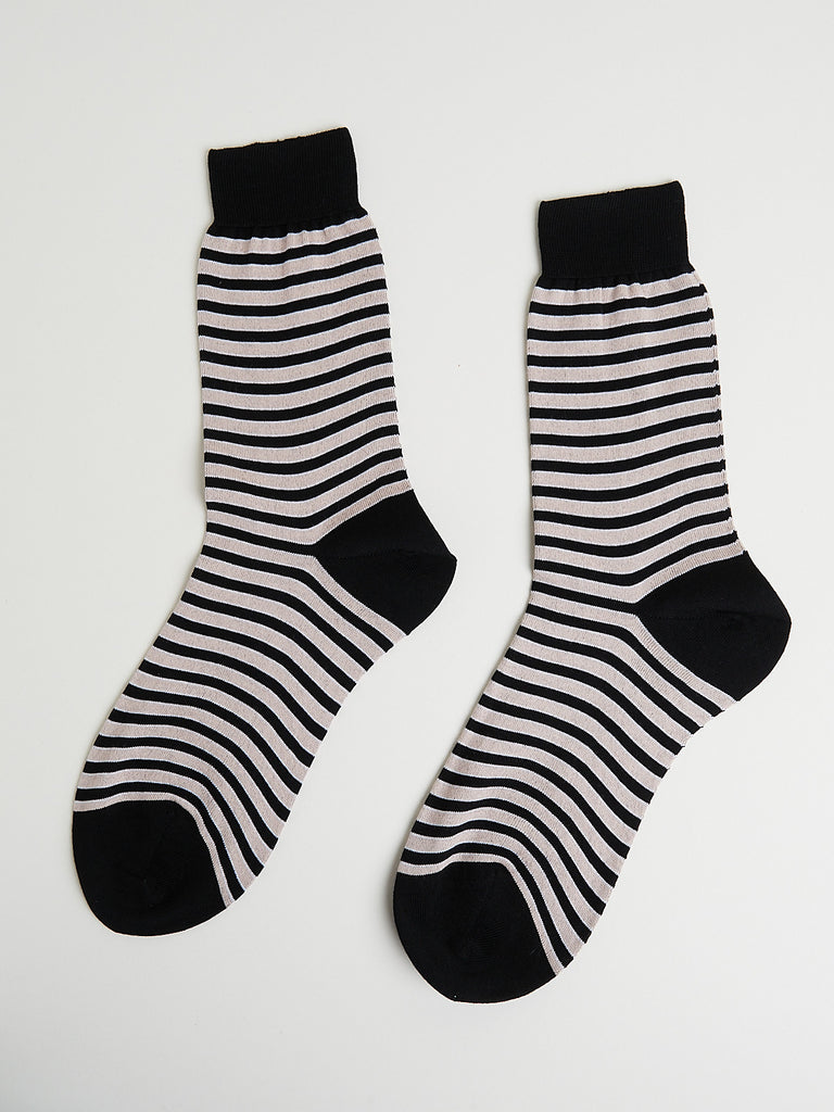 Maria La Rosa Stripe Socks in Pale Pink