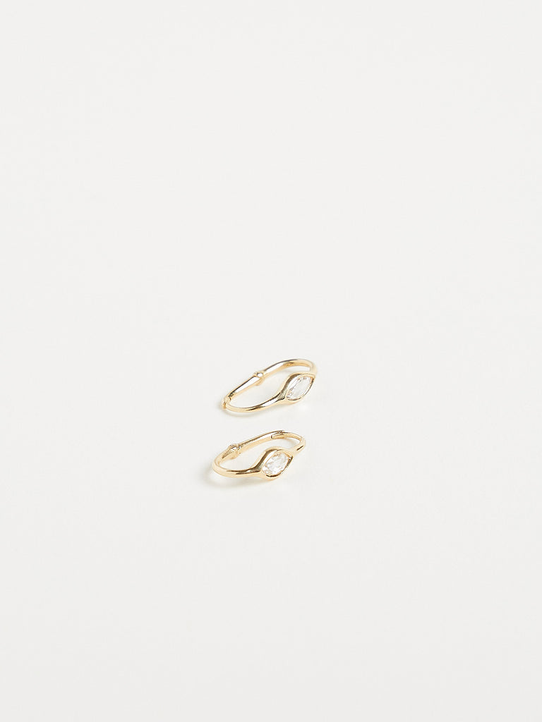 Myrto Marquis Hoop with 0.38ct Brown Diamonds on 18k Yellow Gold