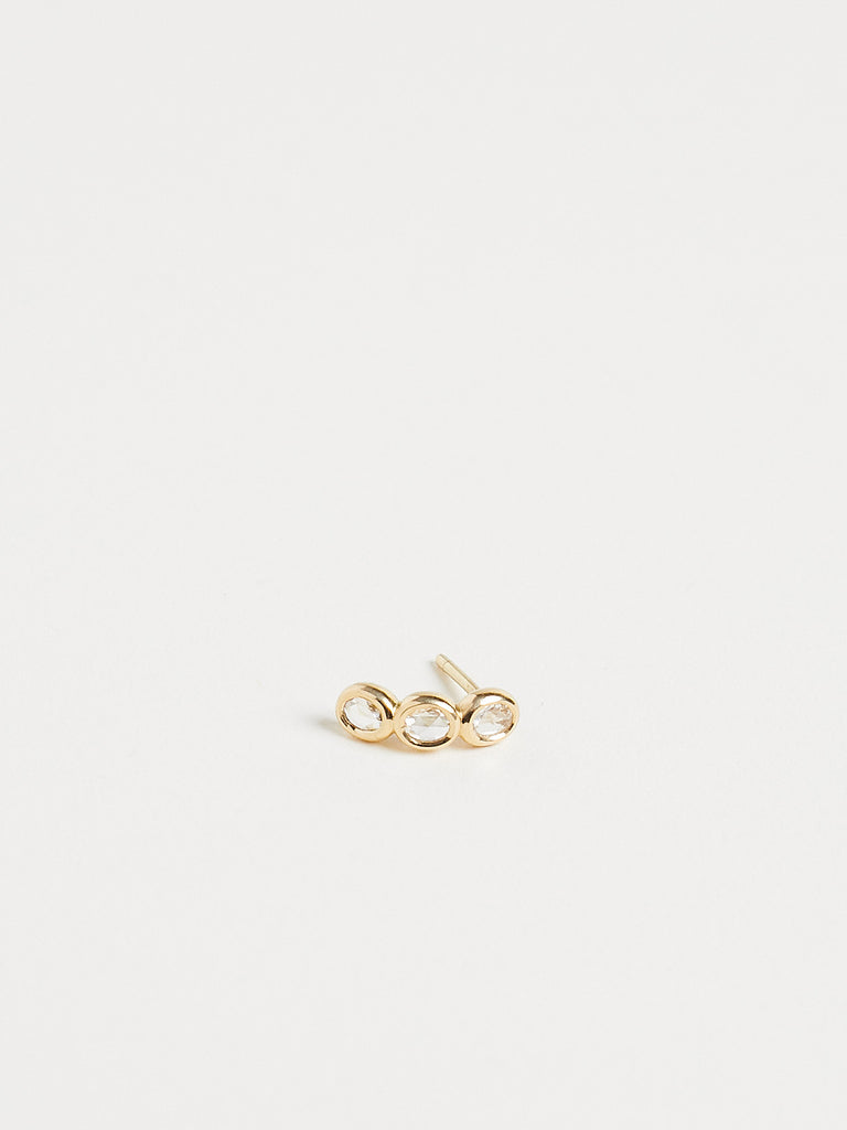 October Huggie Earrings with 0.22ct Rose Cut Brown Diamond on 18k Yellow Gold