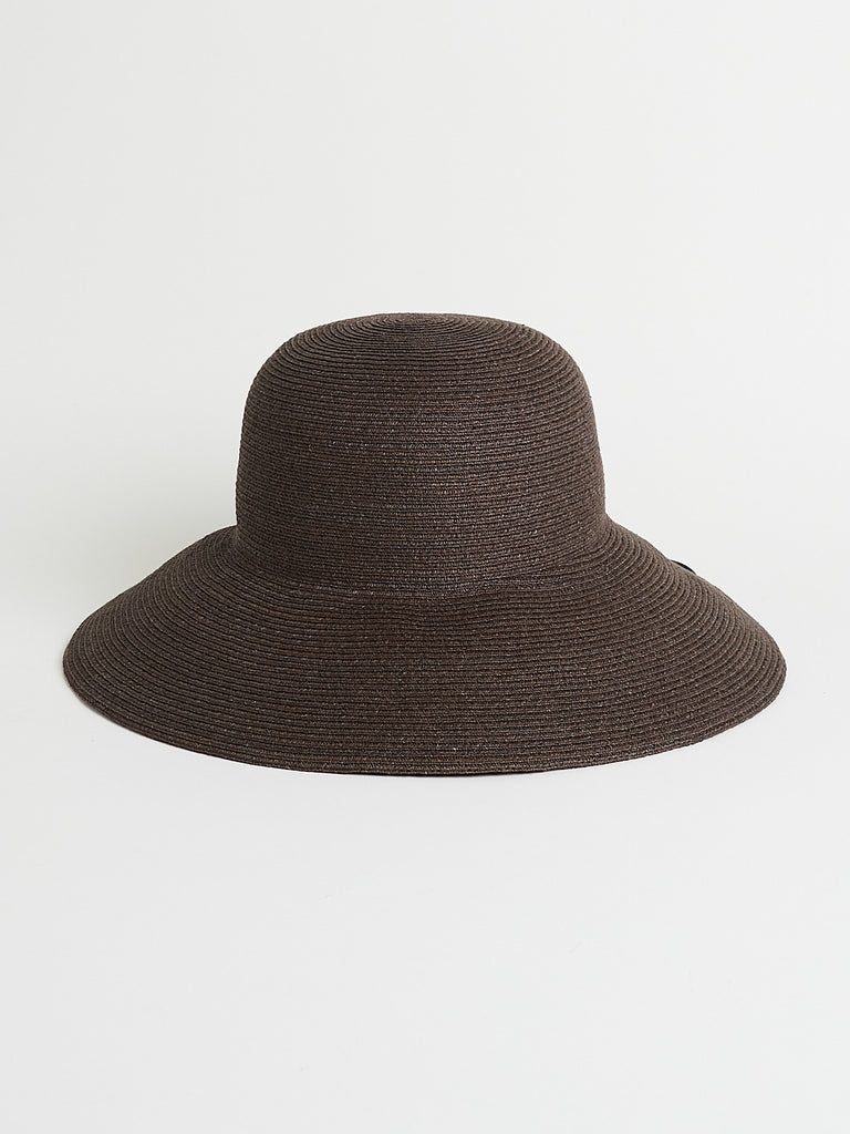 Mature Ha Raffia Braid Garden Hat in Dark Brown/Black