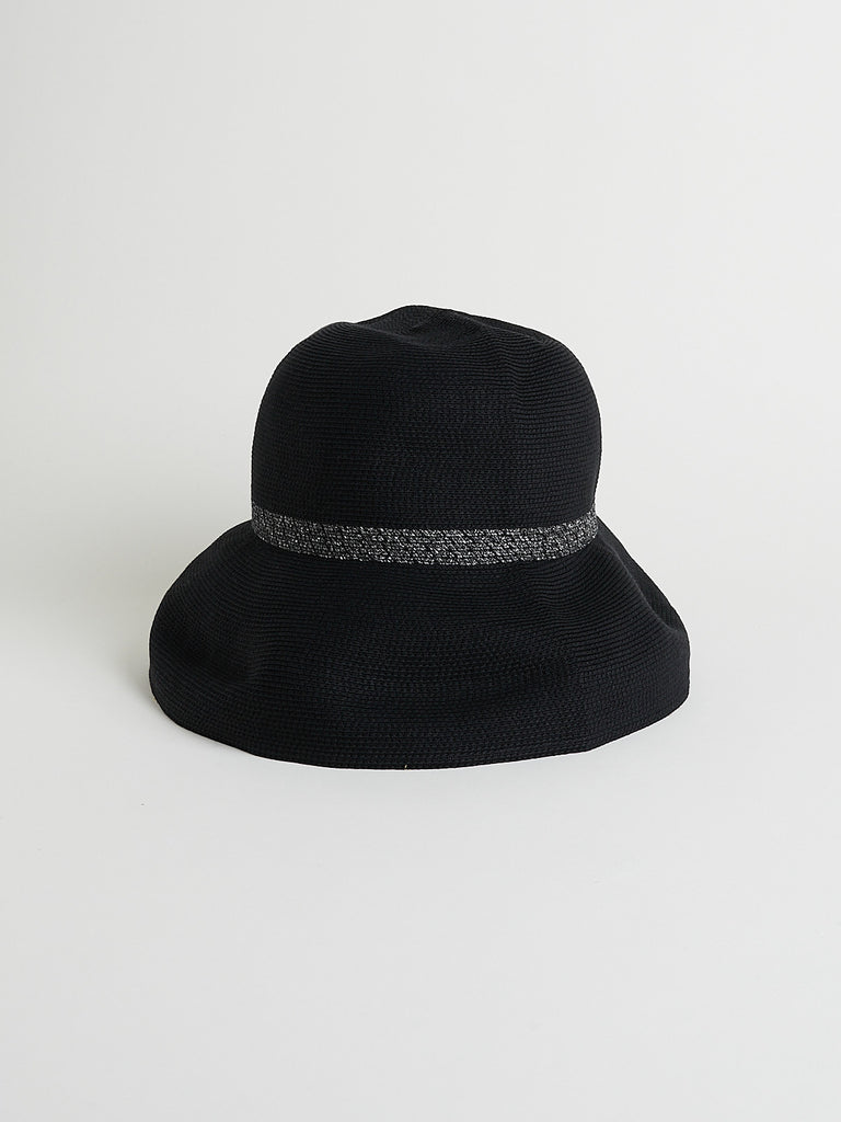 Mature Ha WP Paper Braid Hat Switch Wide in Black