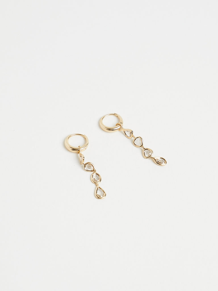 Myrto - April Drop Hoops with 0.66ct Brown Diamonds on 18k Yellow Gold
