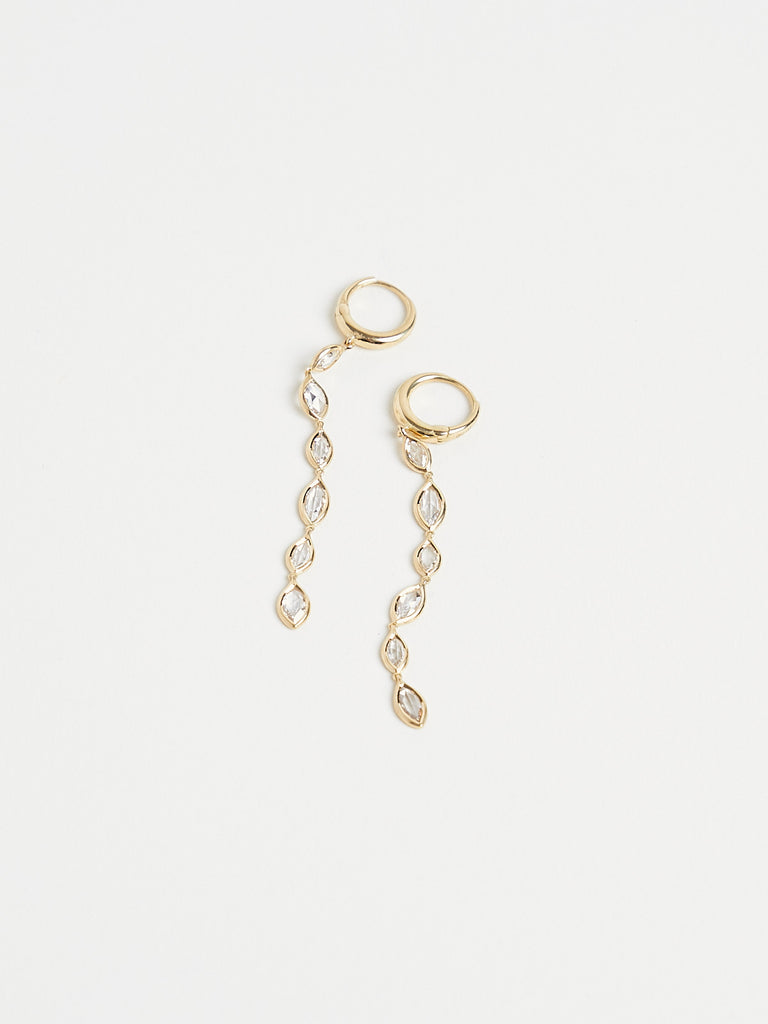 Myrto - April Drop Hoops with 1.52ct Brown Diamonds on 18k Yellow Gold