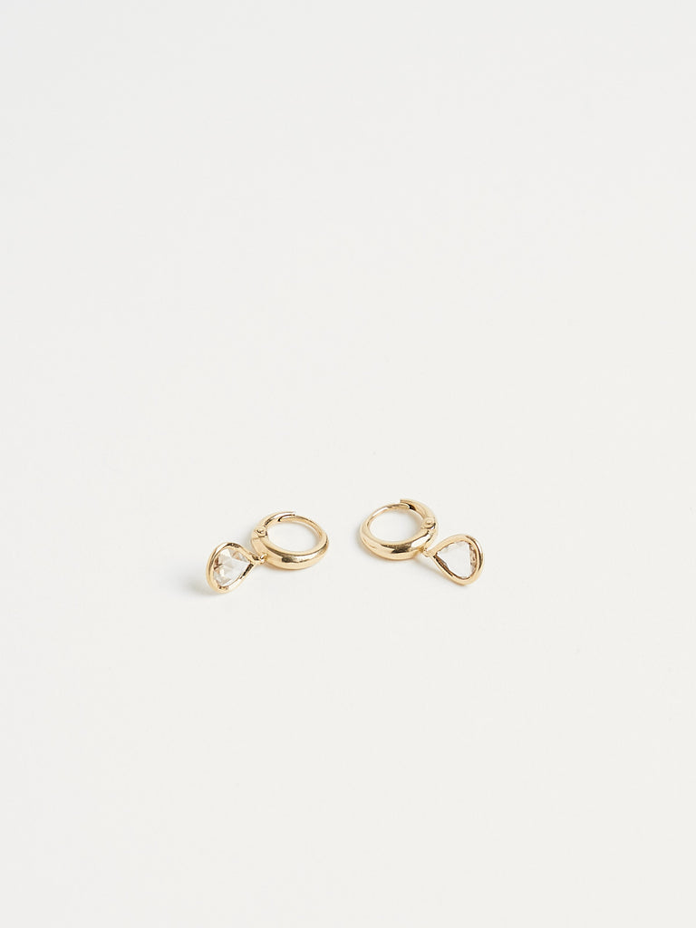 Myrto - Callisto Drop Hoops with 0.80ct Brown Diamonds on 18k Yellow Gold