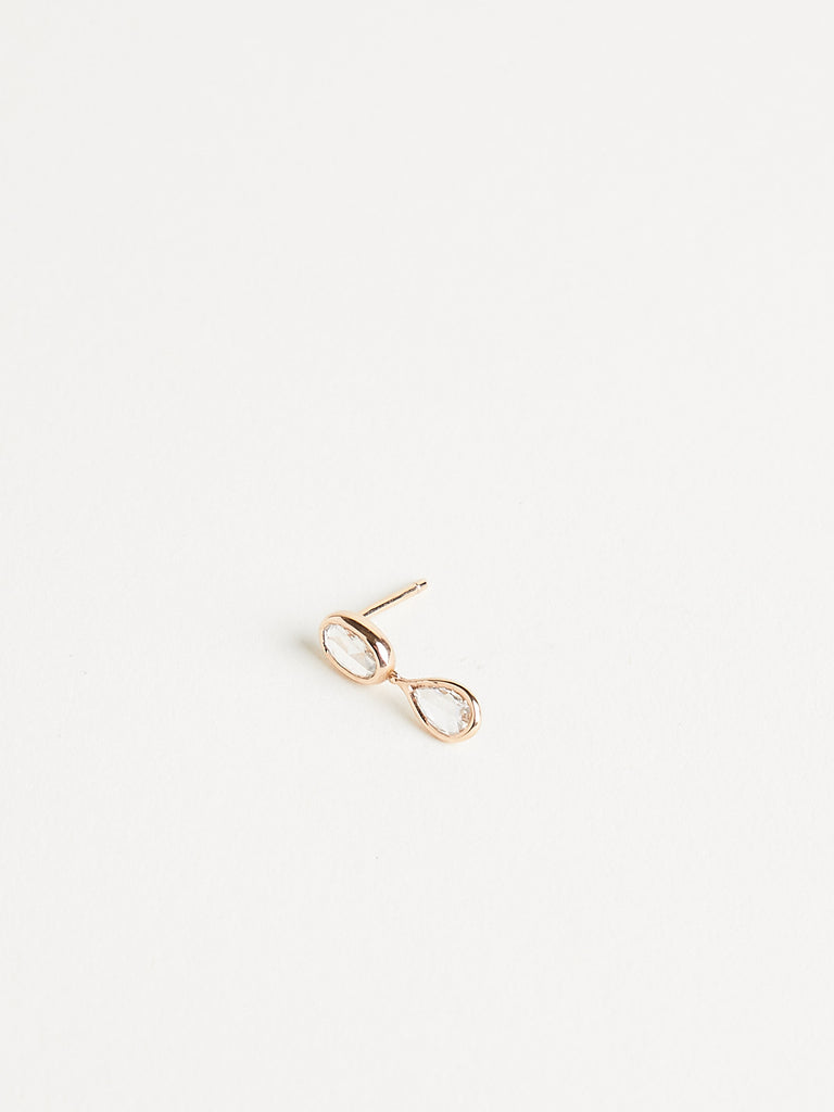 Myrto Oval/Pear Sol Earrings with 0.81ct Brown Diamonds in 18k Pink Gold
