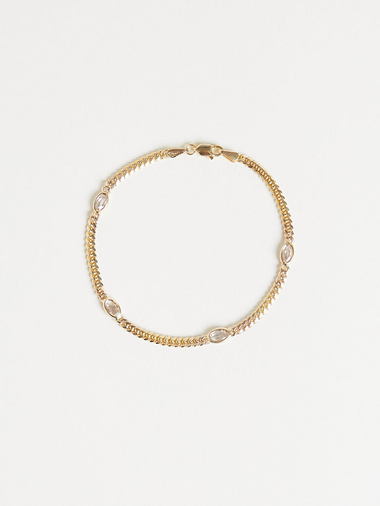 Myrto September Bracelet with Rose Cut Diamond in 14k Yellow Gold