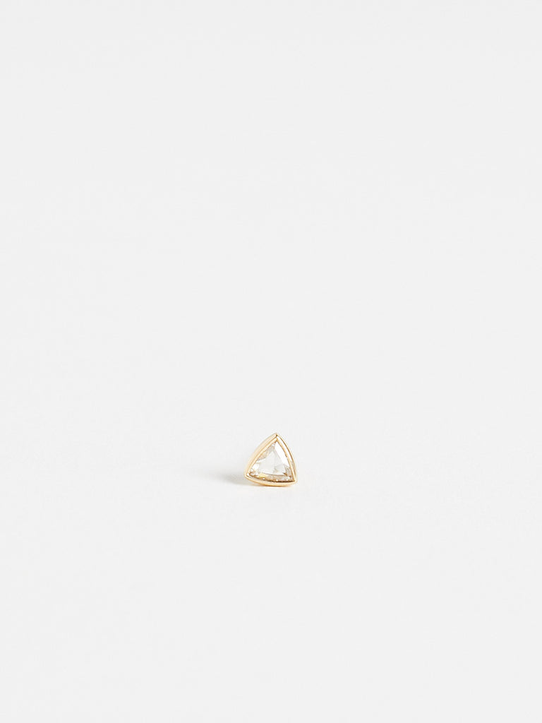 Myrto 012 Triangle Phoebe Single Earring with 0.13ct Brown Diamond on 18k Yellow Gold