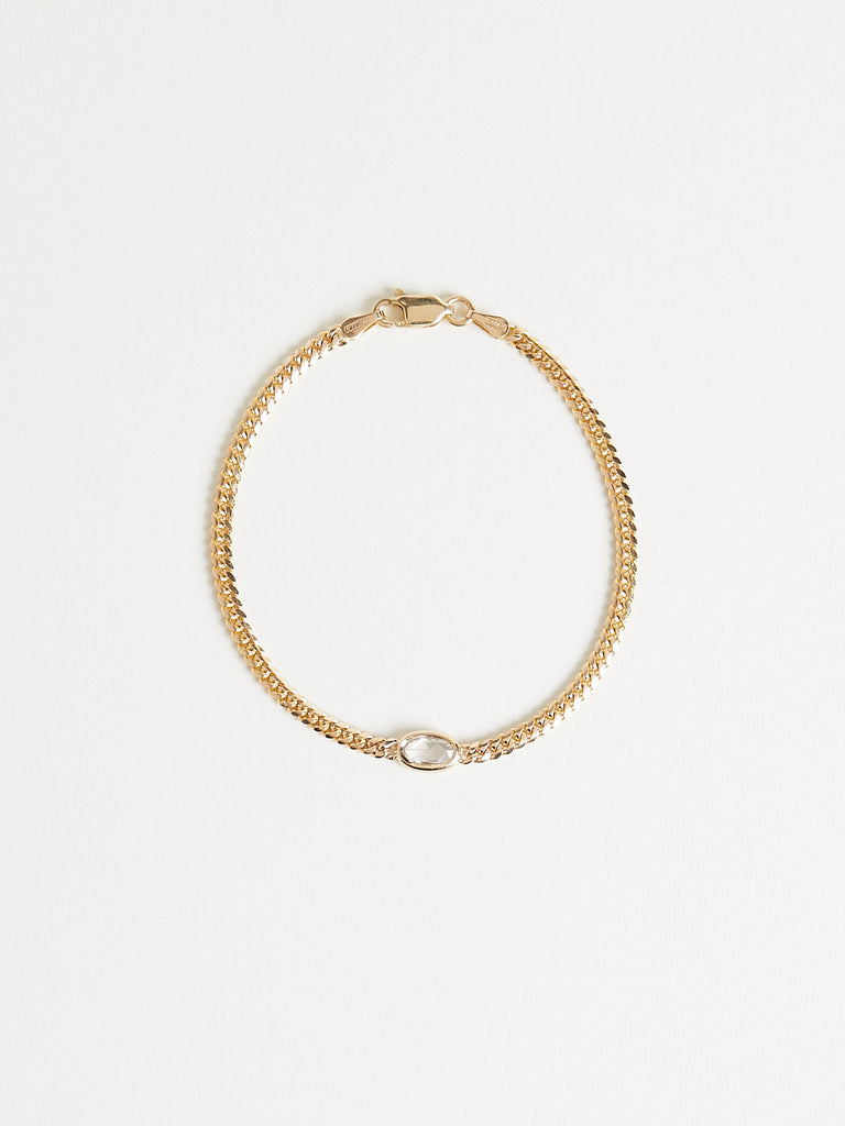 Myrto 002 September Bracelet with 0.27ct Rose Cut Diamond in 14k Yellow Gold