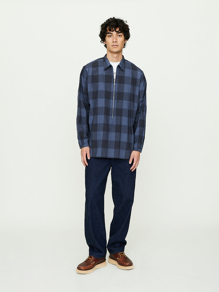 Niceness - Luca Long Zip Shirt in Navy