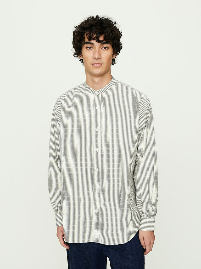 Niceness - Marc Dobby Stripe Collar Dress Shirt in Gray