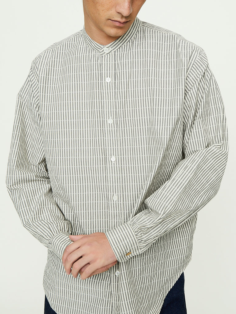 Niceness - Marc Dobby Stripe Collar Dress Shirt in Gray