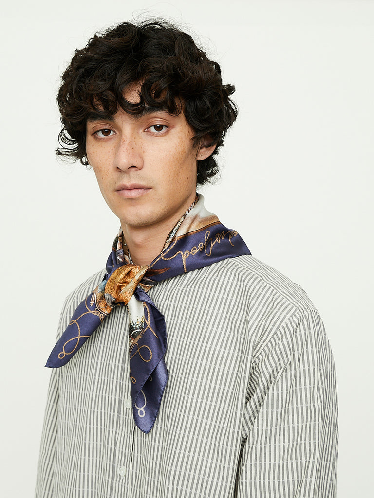 Niceness - Harti Silk Scarf in Navy