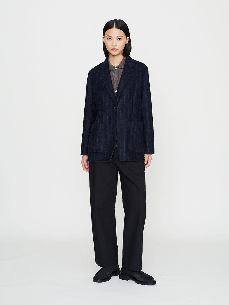 Nanna Pause - Carlo Club Jacket in Blue Pinstripe/Taupe Melange