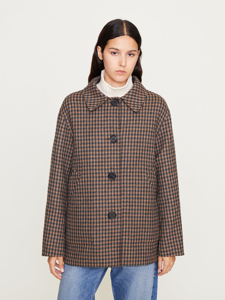 Nanna Pause - George Reversible Jacket in Small Check and Tobacco