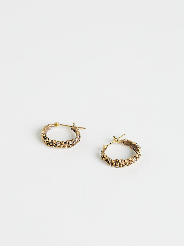 Noguchi Bijoux 3048 Earrings in 14k Yellow Gold with 36 Brown Diamonds