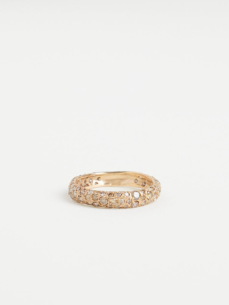 Noguchi Bijoux 1206 Ring in 14k Yellow Gold with 70 Brown Diamonds