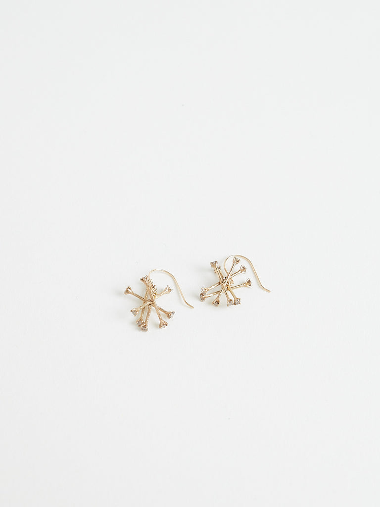 Noguchi Bijoux 3088 Earrings in 14k Yellow Gold with 20 Brown Diamonds