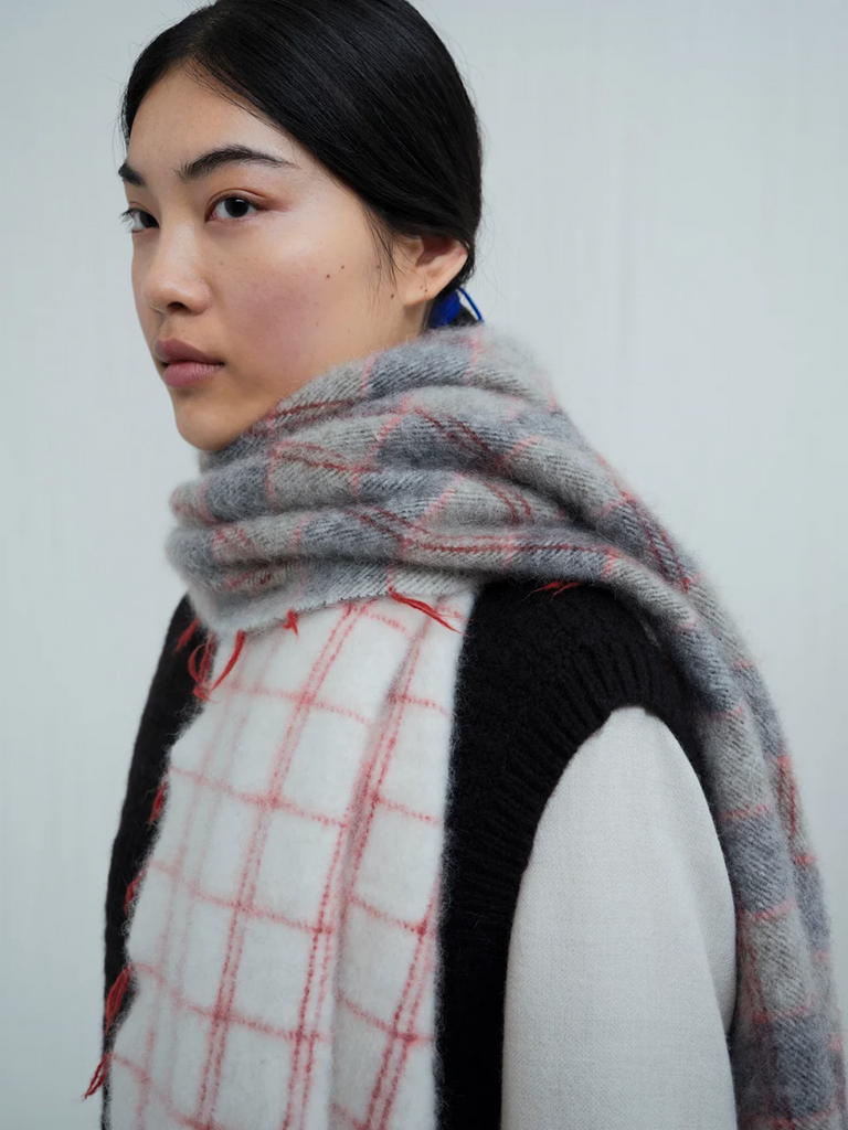 Norlha - Dense Boiled Rows Scarf in Ice Stone