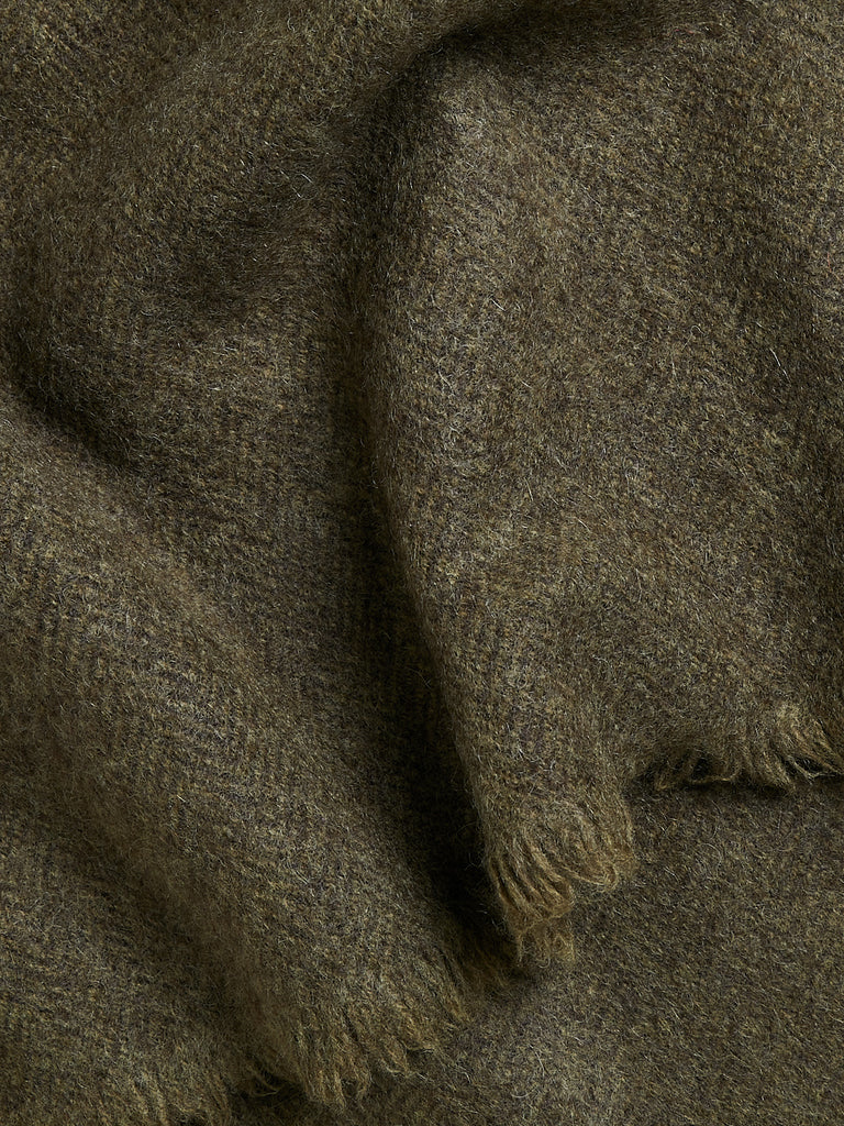 Norlha - Nomad Dense Boiled Herringbone Scarf in Olive