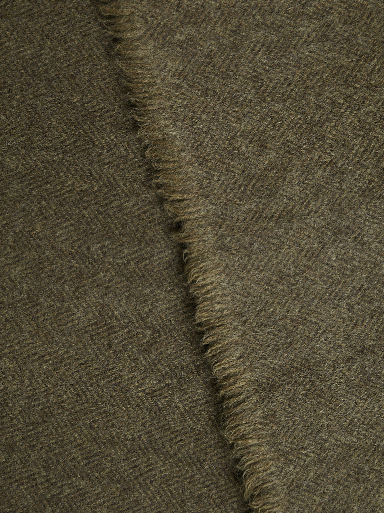 Norlha - Nomad Dense Boiled Herringbone Scarf in Olive