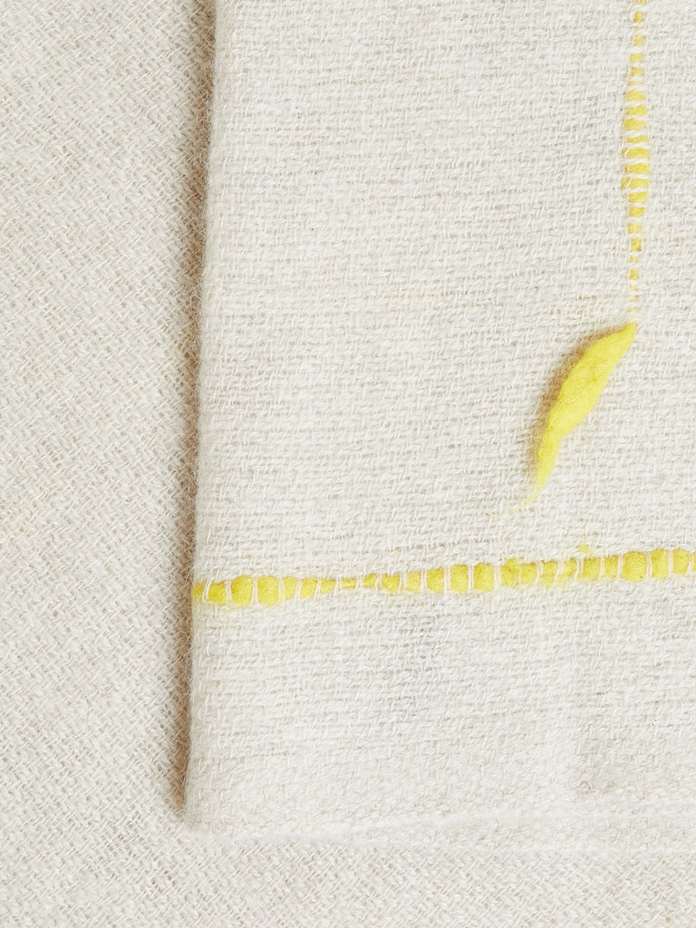 Norlha - Wildflower Baby Blanket in Natural Yak White & Yellow