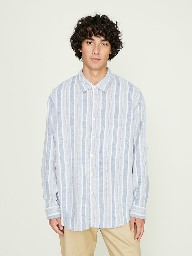 Oliver Church - Classic Soft Shirt in Blue Stripes