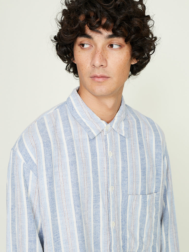 Oliver Church - Classic Soft Shirt in Blue Stripes