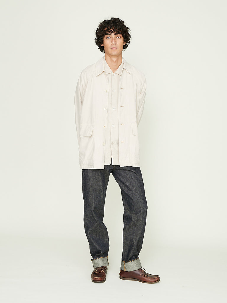 Oliver Church - Outer Jacket in Walnut Dyed Vintage French Linen/Cotton