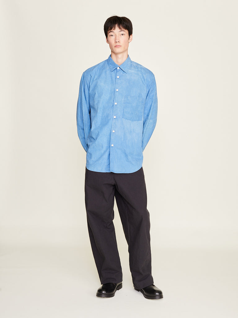 Oliver Church - Classic Soft Shirt in Piece-dyed Indigo Italian Poplin