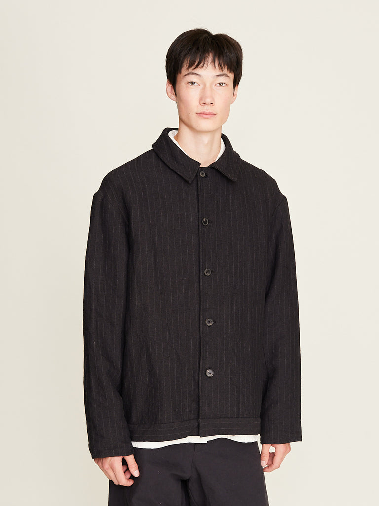 Oliver Church - D Jacket in Vintage Japanese Wool/Linen Stripe
