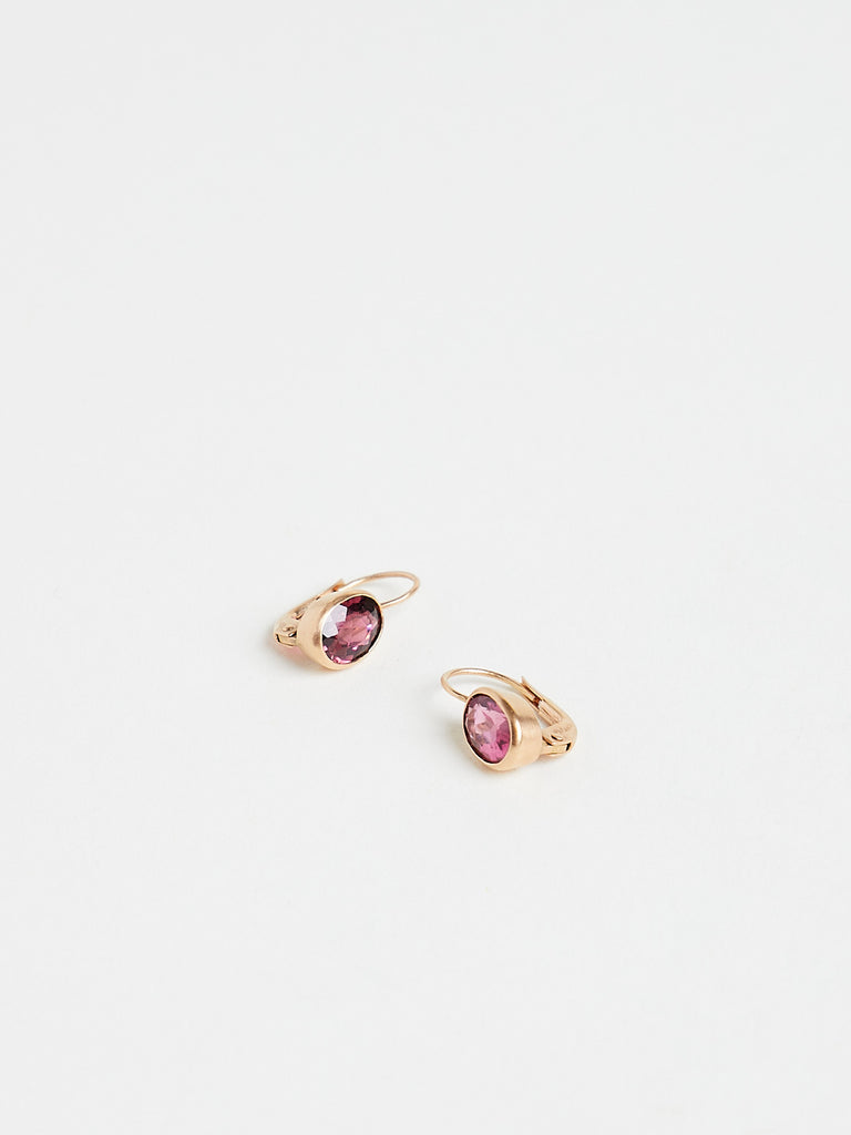 Anaconda - Oval 6x8 Earrings in 18k Red Gold with 2.37ct Rose Tourmaline