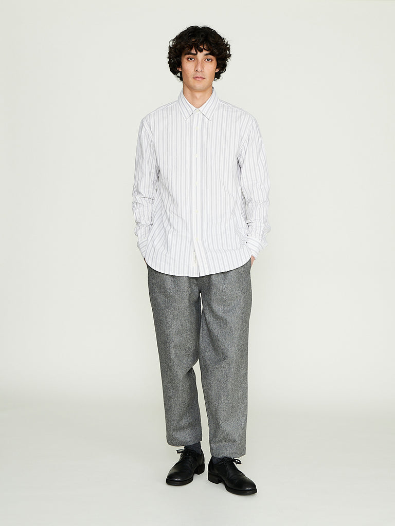 Parages - Nomad Flannel Pants in Light Grey Mel
