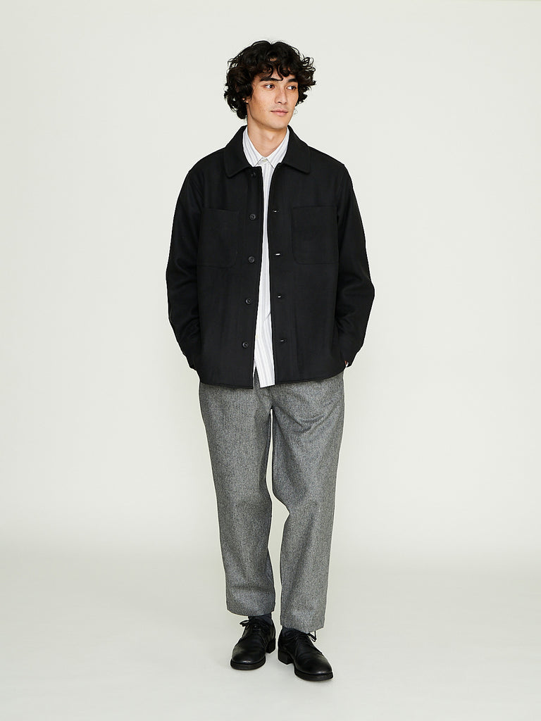 Parages - Woody Wool Overshirt in Dark Grey